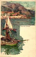 Monte Carlo, ships, J. Velten 466. litho s: Manuel Wielandt