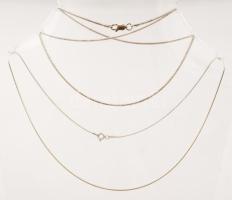 2 db ezüst (Ag) nyaklánc és 1 db ezüst(Ag) karlánc, jelzett, h: 18 és 40 cm, 8,2 g