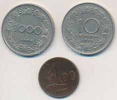 Ausztria 1924. 100K Br + 1000K Cu-Ni + 1925. 10gr Cu-Ni  T:2,2-
Austria 1924. 100 Kronen Br + 1000 ...