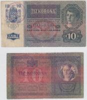 1904. 10K + 1915. 10K mindkettő "KOMÁROM MEGYE KOCS KÖZSÉG GESZTESI-JÁRÁS" felülbélyegzéss...