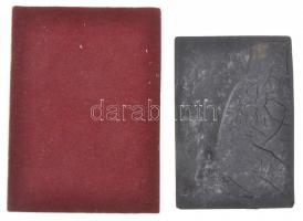 1970. "50 éves a Gamma művek / Az 50. évforduló emlékére" Br plakett fatalpon (70mm) + &qu...