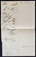 1854 Kézzel írt szerbhorvát nyelvű jegyzőkönyv, 6 kr-os szignettás papíron, szárazpecséttel