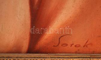 Sorok jelzéssel: Női portré. Olaj, vászon, keretben, 50×40 cm