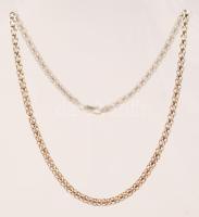 Ezüst "duplasoros" nyaklánc és karlánc, Ag., nettó: 9+4gr., jelzett, 42cm, 18cm/ Silver "double-line" necklace and bracelet, Ag, net.. 9 + 4 g, marked, 42cm, 18cm