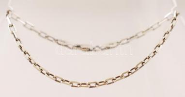 Ezüst "szögletes szemű anker" nyaklánc, Ag., nettó: 7+4gr., jelzett, 51cm, 19,5cm/Silver  ...