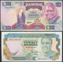 Zambia 1986-1988. 50K + 1989-1991. 20K T:I 
Zambia 1986-1988. 50 Kwacha + 1989-1991. 20 Kwacha C:UN...