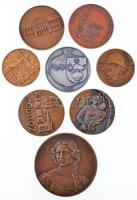 8db-os érem tétel, benne Berán Lajos (1882-1943) 1931. "Budapesti Emlék" Br emlékérem, Sz. Egyed Emma (1935-) 1996. "XXVI. Nemzetközi Diákjátékok Sopron" Br emlékérem, Renner Kálmán (1927-1994) 1977. "Sopron 700 éves" Br emlékérem, 1968. "Békéscsaba / Városunkért" Br emlékérem T:2