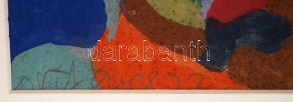 Cs. Németh Miklós (1934-2012): Találkozás. Tempera, karton, jelzett, üvegezett keretben, 21×27 cm