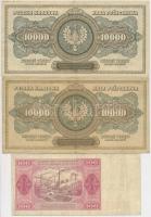 Lengyelország 1922. 10.000M (2x) + 1948. 100Zl T:III 
Poland 1922. 10.000 Marek (2x) + 1948. 100 Zl...