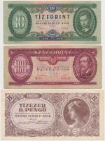 9db-os vegyes magyar bankjegy tétel, közte 1914. 50K piros "Magyarország" felülbélyegzésse...