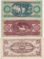 9db-os vegyes magyar bankjegy tétel, közte 1914. 50K piros "Magyarország" felülbélyegzésse...