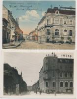 Zsolna, Kossuth Lajos utca eleje 1910 és 1930 körül. Érdekes helytörténeti képeslap tétel / two street views from Zilina around 1910 and 1930