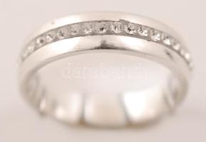 Ezüst köves "karika"- gyűrű, Ag., bruttó: 3,6gr., jelzett, méret:55/ Silver ring with stones, Ag, gross.. 3,6gr, marked, size: 55