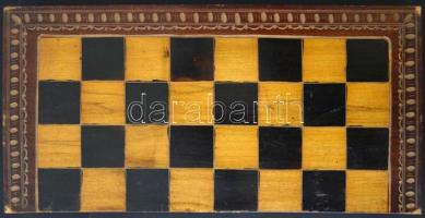 Fa sakk és malom készlet, összecsukva, 40x19x6 cm