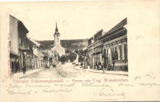 Fehértemplom, Ung. Weisskirchen; Verlag von Th. Hepke / street view with shops