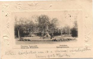 Versec, Szökőkút, Springbrunnen  / Art Nouveau Emb. frame
