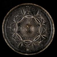 Talpas üveg tortakínáló, csorbával, m: 17 cm, d: 25 cm