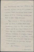 1932 gróf Apponyi Albert (1846-1933) saját kézzel írt  levele dr.Tarányi Ferenc főrendi házi tagnak,...