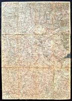 cca 1890 Erdélyi (Besztercze, Gyergyó, Kézdi-Vásárhely stb.)  térkép tétel, nagyrészt egymással csatlakozó, 1:200.000, kartonra kasírozva, 5db,  57x40cm