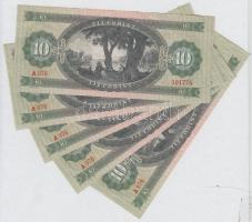 1962. 10Ft (5x) benne 2db sorszámkövető és 2db közeli sorszám T:III szép papír