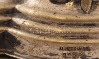 J.L. Hermann ezüstözött aufsatz tartó, jelzett, m: 15 cm