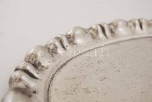 Ezüst (Ag,)  tálca, holyagos peremmel, jelzett, mesterjeggyel (BS), nettó:419 g,  36×22 cm