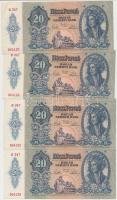 1941. 20P (4x) sorszámkövetők T:I,I-,III