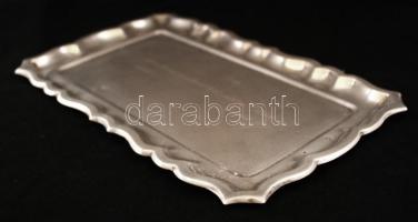 Ezüst (Ag,) tálca, jelzett, mesterjeggyel (PV),  nettó:132 g, 23×14 cm
