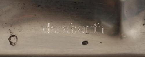 Ezüst (Ag,) tálca, jelzett, mesterjeggyel (PV),  nettó:132 g, 23×14 cm