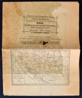 cca 1878 General-Karte Bosnien, der Herzegovina und Süd-Dalmatien, 1:450.000, hajtás mentén kissé sz...