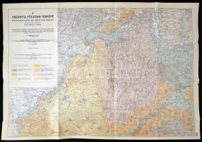1941 Tiszántúl földtani térképe, 1:200.000, É-i és D-i, 2db, szép állapotban, 70x100cm