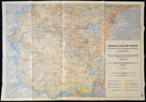 1941 Tiszántúl földtani térképe, 1:200.000, É-i és D-i, 2db, szép állapotban, 70x100cm