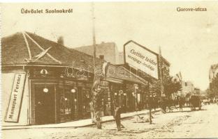 12 db MODERN, reprint városképes képeslap Szolnokról, a lapok hátoldalon leírás a képes oldalról, ké...