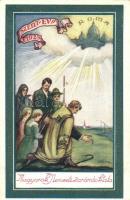 1925 Szentév, Magyarok Nemzeti Zarándoklata; a Nemzeti Újság nyereményjátéka / Nemzeti Újság trip prize advertisement on the backside s: Tábor