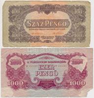 1944. 2P-1000P "A Vörös Hadsereg Parancsnoksága" (9x) T:III,III-,IV (1000P papírhiányos, r...