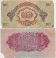 1944. 2P-1000P "A Vörös Hadsereg Parancsnoksága" (9x) T:III,III-,IV (1000P papírhiányos, r...