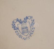 Zsolnay mélytányér, levonóképes, jelzett, máz alatti hajszálrepedésekkel, d: 26,5 cm
