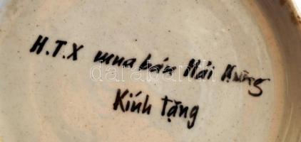 Kiúh Táng porcelán tányér, hibátlan, jelzett, d: 18 cm