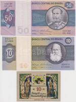 Brazília 1974. 10C (5x), közte sorszámkövetők is + 50C + Németország / Weimari Köztársaság 1921. 10p...