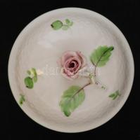 Herendi (tercier) rózsás bonbonier, az alján sérüléssel. m: 9 cm, d: 9 cm