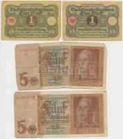 Németország 1910-1943. 10db vegyes bankjegy T:III,III- Germany 1910-1943. 10pcs of mixed banknotes C:F,VG