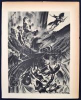 Ruzicskay György (1896-1993): Illusztráció a Szerelemkeresőkből. Algrafia, papír, jelzett az algrafián, 31×23,5 cm