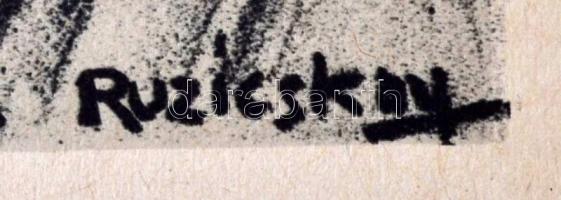 Ruzicskay György (1896-1993): Illusztráció a Szerelemkeresőkből. Algrafia, papír, jelzett az algrafi...