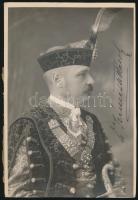 cca 1910 dr. Németh Károly zala megyei főispán díszmagyaros fotója saját kezű aláírásával 14x19 cm