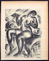 Ruzicskay György (1896-1993): Illusztráció a Szerelemkeresőkből. Algrafia, papír, jelzett az algrafián, 31×23,5 cm