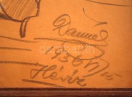 Olvashatatlan jelzéssel: Férfi karikatúra. Színes ceruza, papír, jelzett, 25x34 cm