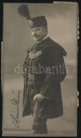 1901 Simon Elemér (1875-?) Sopron vármegyei tiszti ügyész, a nagymartoni kerület képviselőjének díszmagyaros fotója, Saját kezű aláírásával. Strelisky fotó. 11x19 cm