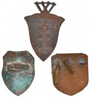 ~1920-1930. "Premontrei Gimnázium Budafok" Br jelvény (39x57mm) + "Polgári Fiú Iskola...