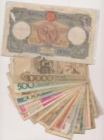 21db-os vegyes külföldi bankjegy tétel, közte Olaszország, Brazília bankjegyei T:III,III-
21pcs of ...