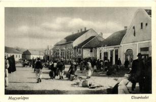 Magyarlápos, Targu Lapus; utca, piac, kiadja Hargittay M. / street, market